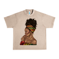 French Oak afro black woman profile juneteenth Urban Heavy Tee - texasbilliewilder
