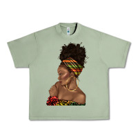 Oil Green afro black woman profile juneteenth Urban Heavy Tee - texasbilliewilder
