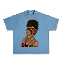 Pebble Blue afro black woman profile juneteenth Urban Heavy Tee - texasbilliewilder
