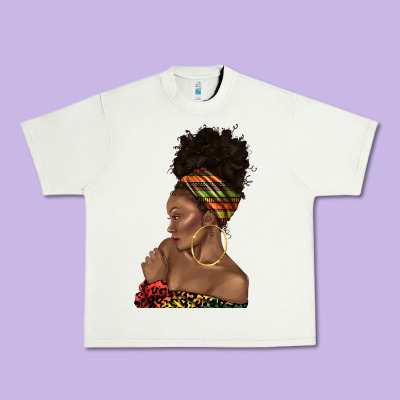 Urban Heavy Tee afro black woman profile juneteenth