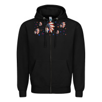 Black patriotic native American headdress 16oz libbey cup Zipper Hoodie - HRA Design Shop