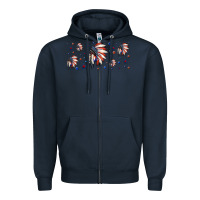 Navy patriotic native American headdress 16oz libbey cup Zipper Hoodie - HRA Design Shop
