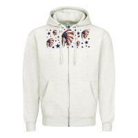 Oatmeal Heather patriotic native American headdress 16oz libbey cup Zipper Hoodie - HRA Design Shop
