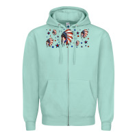 Seafoam patriotic native American headdress 16oz libbey cup Zipper Hoodie - HRA Design Shop
