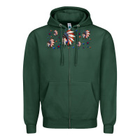 Sports Green patriotic native American headdress 16oz libbey cup Zipper Hoodie - HRA Design Shop