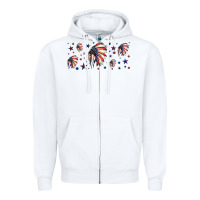 Patriotic Native American Headdress 16oz Libbey Cup Zipper Hoodie | Teevron