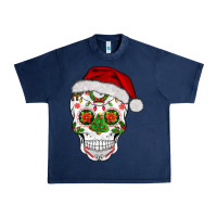 Navy sugar skull  christmas Urban Heavy Tee - BarkalooDesign