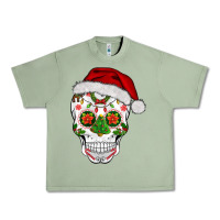 Oil Green sugar skull  christmas Urban Heavy Tee - BarkalooDesign