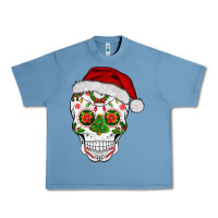 Pebble Blue sugar skull  christmas Urban Heavy Tee - BarkalooDesign