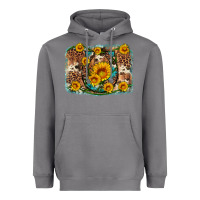 Storm sunflower gemstone leopard cowhide horseshoe background Heavyweight Hoodie - Artiststas