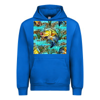 Cobalt Lake Fish And Reeds With Leopard Seamless Pattern Bbs Urban Hoodie - BundleAndBundleShop