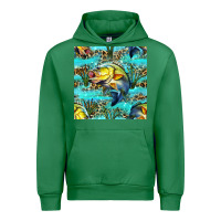 Emerald Lake Fish And Reeds With Leopard Seamless Pattern Bbs Urban Hoodie - BundleAndBundleShop