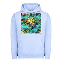 Pigment Grape Ice Lake Fish And Reeds With Leopard Seamless Pattern Bbs Urban Hoodie - BundleAndBundleShop