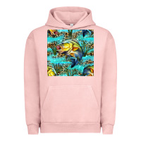 Pigment Salmon Lake Fish And Reeds With Leopard Seamless Pattern Bbs Urban Hoodie - BundleAndBundleShop