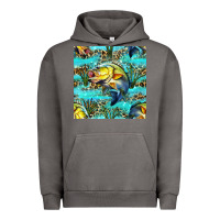 Pigment Tornado Lake Fish And Reeds With Leopard Seamless Pattern Bbs Urban Hoodie - BundleAndBundleShop