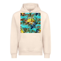 Sandshell Lake Fish And Reeds With Leopard Seamless Pattern Bbs Urban Hoodie - BundleAndBundleShop