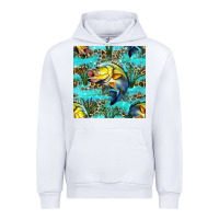 White Lake Fish And Reeds With Leopard Seamless Pattern Bbs Urban Hoodie - BundleAndBundleShop