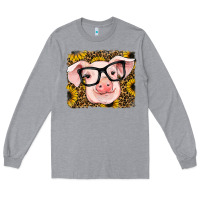 Heather Grey sunflowers pig Long Sleeve Tee - RanaPortraitStore