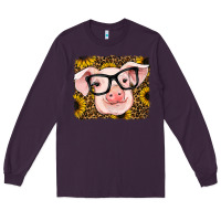 Plum sunflowers pig Long Sleeve Tee - RanaPortraitStore