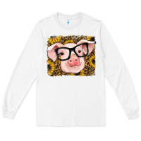 White sunflowers pig Long Sleeve Tee - RanaPortraitStore