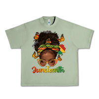 Oil Green afro messy bun juneteenth Urban Heavy Tee - texasbilliewilder
