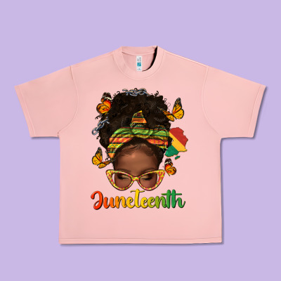 Urban Heavy Tee afro messy bun juneteenth