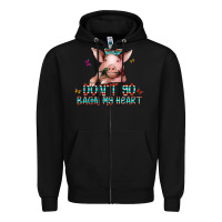 Black don't go bacon my heart Zipper Hoodie - CowhideDigitalArt