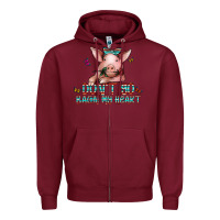 Burgundy don't go bacon my heart Zipper Hoodie - CowhideDigitalArt