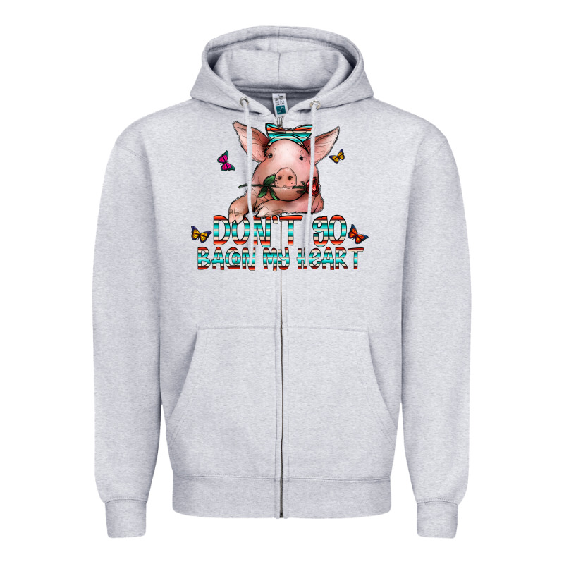 Don't Go Bacon My Heart Zipper Hoodie by CowhideDigitalArt | Teevron