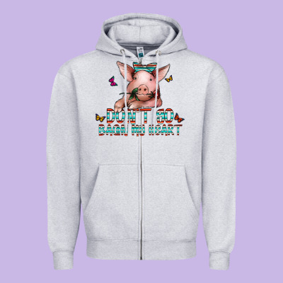 Don't Go Bacon My Heart Zipper Hoodie Designed By Cowhidedigitalart