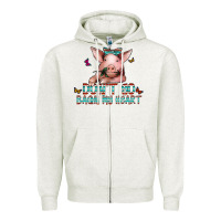 Oatmeal Heather don't go bacon my heart Zipper Hoodie - CowhideDigitalArt