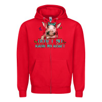 Red don't go bacon my heart Zipper Hoodie - CowhideDigitalArt