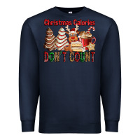 Navy Christmas Calories don't count Christmas tree cake Premium Sweatshirt - Jasminsmagicworld