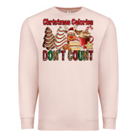 Pale Pink Christmas Calories don't count Christmas tree cake Premium Sweatshirt - Jasminsmagicworld