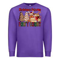 Purple Christmas Calories don't count Christmas tree cake Premium Sweatshirt - Jasminsmagicworld