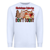 White Christmas Calories don't count Christmas tree cake Premium Sweatshirt - Jasminsmagicworld
