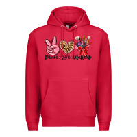 Cardinal peace love makeup Premium Hoodie - MaliasSmallBusiness