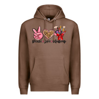 Chestnut peace love makeup Premium Hoodie - MaliasSmallBusiness