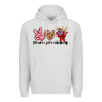 Dove Grey peace love makeup Premium Hoodie - MaliasSmallBusiness