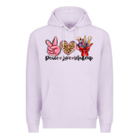Lilac peace love makeup Premium Hoodie - MaliasSmallBusiness