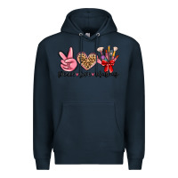 Navy peace love makeup Premium Hoodie - MaliasSmallBusiness