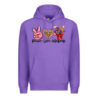 Purple peace love makeup Premium Hoodie - MaliasSmallBusiness