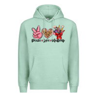 Seafoam peace love makeup Premium Hoodie - MaliasSmallBusiness