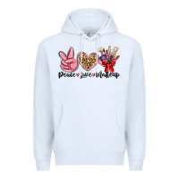 White peace love makeup Premium Hoodie - MaliasSmallBusiness