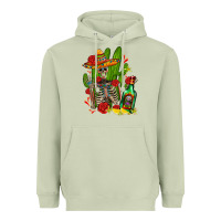 Matcha skeleton with sombrero and tequila Heavyweight Hoodie - AdoDesignShop