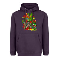 Plum skeleton with sombrero and tequila Heavyweight Hoodie - AdoDesignShop