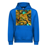 Cobalt Leopard Digital Camera And Sunflowers With Camouflage Seamless Pattern Urban Hoodie - BundleAndBundleShop