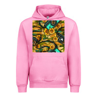 Fuchsia Pink Leopard Digital Camera And Sunflowers With Camouflage Seamless Pattern Urban Hoodie - BundleAndBundleShop