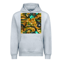 Heather Grey Leopard Digital Camera And Sunflowers With Camouflage Seamless Pattern Urban Hoodie - BundleAndBundleShop