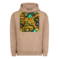 Pigment Burro Leopard Digital Camera And Sunflowers With Camouflage Seamless Pattern Urban Hoodie - BundleAndBundleShop